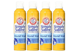 saline wound wash to clean a wound